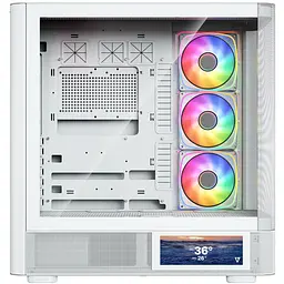 Корпус ModeCom VOLCANO AQ400 ARGB MIDI SIDE LCD 6,2” 4x120mm fans WHITE без БЖ ATX - мініатюра 4