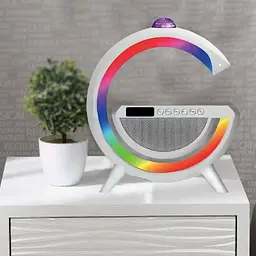 Настільна смарт-лампа-нічник 3 в 1 RGB G2388 з бездротовою зарядкою ∙ Багатофункціональний нічник Bluetooth колонка RGB 2388 - мініатюра 6