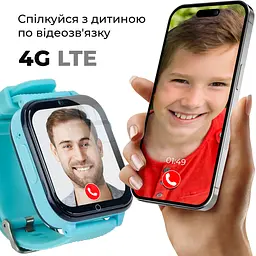 Дитячий GPS-годинник JETIX DF100 Pro Kids з вібродзвінком, 4G відеодзвінком і ліхтариком (Blue) - мініатюра 2