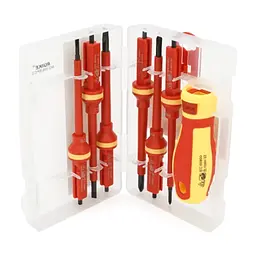 Викрутка Voltronic з насадками, 6 в 1, діелектрична, з індикатором, CRV, Box (М616)