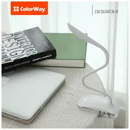 Настільна лампа ColorWay LED Flexible & Clip with built-in accumulator 500mAh (CW-DL04FCB-W) - мініатюра 4