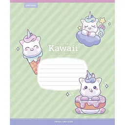 Зошит учнівський "Just be Kawaii" 012-3408K-5 в клітинку 12 аркушів
