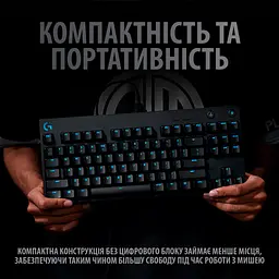 Клавіатура Logitech G PRO Mechanical Gaming USB UA Black (920-009392) - мініатюра 4