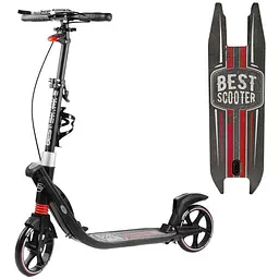 Самокат Best Scooter 93-103х64х16 см Чорно-червоний 000255833