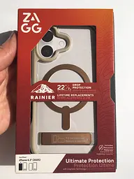 Чохол ZAGG Gear4 Rainier MagSafe KS для iPhone 17 Прозорий протиударний із підставкою Бежевий - мініатюра 2