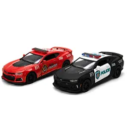 Металева інерційна легкова модель Chevrolet Camaro ZL1 Police/Firefighter 5", відкриваються двері - мініатюра 3