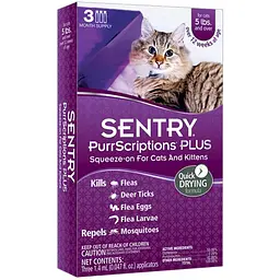 Sentry PurrScriptions СентРИ пуррскрипшнс краплі від бліх і кліщів для котів вагою від 2.2 кг 1.4 мл