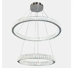 Двоярусна хромована кришталева LED люстра-кільця Artlight 8219-70+50CH - мініатюра 5