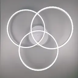 LED світильник білий на 3 кільця з хромованою смужкою d50 см | Line F | Арт. A55063/3A RGB WT+CH - мініатюра 2
