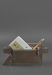 Шкіряна поясна сумка Dropbag Mini темно-бежева - мініатюра 4