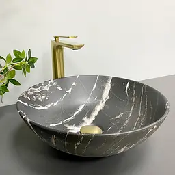 Умивальник VBI Amalfi black onyx matt накладний VBI-013403, Чорний матовий - мініатюра 3