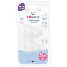 Силіконова соска Baby-Nova, кругла, для чаю і води, 0+ міс., 2 шт. (3961140)