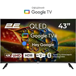 2E Телевізор 43" QLED 4K 60Hz Smart Google TV Black