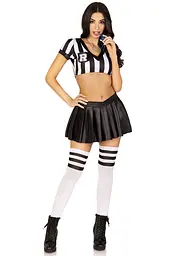 Костюм рефері Leg Avenue Time Out Referee S, кроп-топ спідниця свисток - мініатюра 5