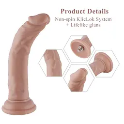 Реалістичний фалоімітатор для секс-машин Hismith 7.5″ Flexible Silicone Dildo, система KlicLok - мініатюра 2