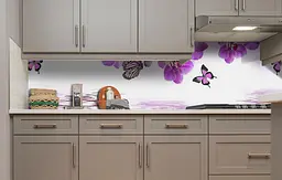 Вініловий кухонний фартух Орхідеї та Метелики наклейка для кухні Квіти Рожевий 60х250 см Happy Pocket Z181494 - мініатюра 3