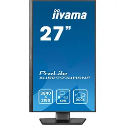 Монітор 27" Iiyama XUB2797UHSNP-B1 UHD IPS 60Hz (XUB2797UHSNP-B1) - мініатюра 4