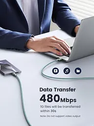Кабель зарядний UGREEN USB C to USB C Charger Cable 100 W кабель для швидкого заряджання 2 м Green (90794) - мініатюра 7