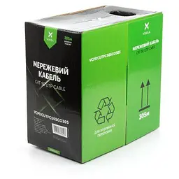 Кабель мережевий Vinga UTP 305м cat.5e Copper 4 pairs 0.5мм мідь (VCPDCUTPC505CO305) - мініатюра 2