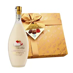 Набір: Лікер Bottega Panna Cotta 15% 0.5 л + Цукерки праліне Maitre Truffout Асорті бельгійські 200 г