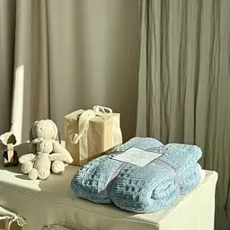Плед Dushka на еко-овчині Home 21286 200х230 см блакитний