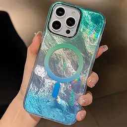 Чохол TPU Shiny Mountain (MagFit) для Apple iPhone 16 Pro Max (6.9) Green / Blue - мініатюра 2