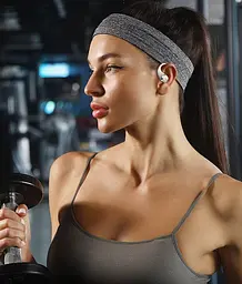 Навушники Langsdom кісткові бездротові TE-08 Max з кріпленням за вухо Bluetooth 5.4 та шумоподавленням до 50 годин роботи Бежевий - мініатюра 4