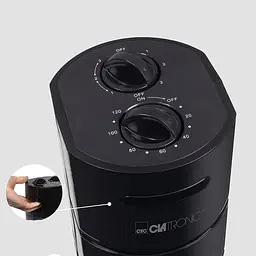 Колонний підлоговий вентилятор Clatronic TVL 3370 Black, безшумний, кімнатний, із таймером та автоповоротом, чорний - мініатюра 4