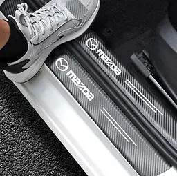 Захисна плівка накладка на пороги для Mazda Чорний Карбон 4 шт - мініатюра 5