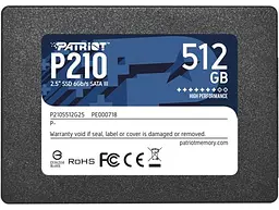 SSD диск 512GB Patriot P210 2.5 SATAIII TLC - мініатюра 1