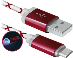 Кабель USB AM-micro BM, 1.0 м, червоний, 08-03LT Defender