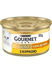 Вологий корм для котів Gourmet Gold соус де люкс з куркою, 85 г