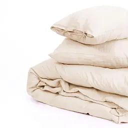 Комплект постільної білизни MirSon Natural Linen Amalia льон полуторний євро помаранчево-рожевий (2200008248710) - мініатюра 2