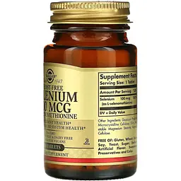 Селен Solgar Selenium L-Selenomethianine бездріжджовий 100 мкг 100 таблеток - мініатюра 2