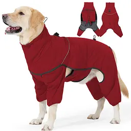 Зимовий водонепроникний комбінезон для собак Wan Talk Four-legged Reflective Jacket, Red, XL