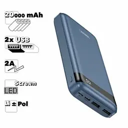 Зовнішній акумулятор Remax RPP-259 20000 mAh (74 WH) синій - мініатюра 4