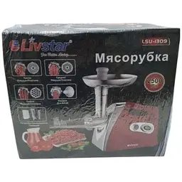 Електрична м'ясорубка з насадками для соку Livstar 1309  - мініатюра 2