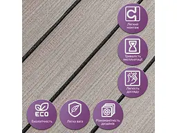 Покриття вінілове самоклеюче 3D рейки STICKER WALL 600*600*2,8мм Дуб мокко SW-00002201 - мініатюра 6