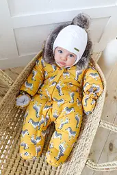 Дитячий зимовий дутий комбінезон для новонароджених Oscar зріст 62 см MagBaby Жовтий - мініатюра 3