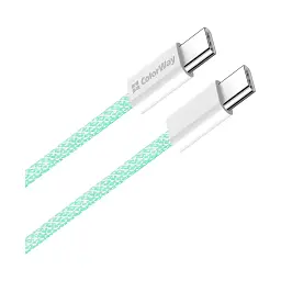 Дата кабель USB-C to USB-C 1.0m 60W 3.0А green ColorWay (CW-CBPDCC061-G) - мініатюра 2