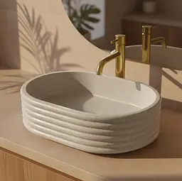 Умивальник Rea Nicoletta накладний 50x36 см beige matt REA-U7346 - мініатюра 2