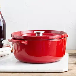 Каструля KitchenAid Cast Iron чавунна з кришкою 26 см 5.2 л червона (CC006060-001) - мініатюра 7