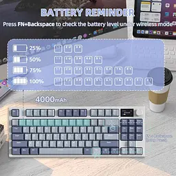 Клавіатура Attack Shark K86 RGB Linear Blue Whale Switches Wireless Lavender Blue (AS-6972792471181-LB-UA) [166736] - мініатюра 7