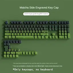 Набір кейкапів PBT Green Gradient (130+) / OEM-профіль, Зелений