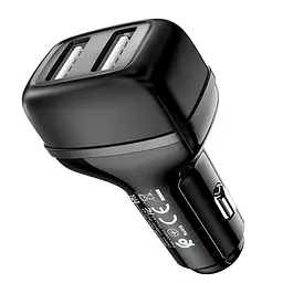 АЗП Hoco Z36 Leader 2.4A (2USB-A) Чорний - мініатюра 4