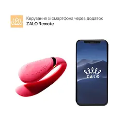 Смартвібратор для пар Zalo Fanfan set Rouge Pink, пульт ДК - мініатюра 2