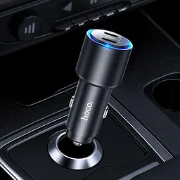 Зарядний пристрій 2 виходи USB-C - HOCO NZ3 Clear way dual port PD car charger 40W чорний - мініатюра 5