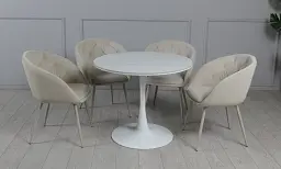 Стілець Prestol Юнік метал сидіння тканина 570x570x810 бежевий - мініатюра 9