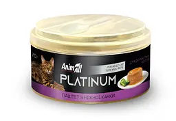 Вологий корм AnimAll Platinum для дорослих кішок, ніжний паштет з качки, 70 г