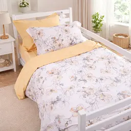 Дитяча постільна білизна JUNIOR Poplin beige flowers (2200012797310)